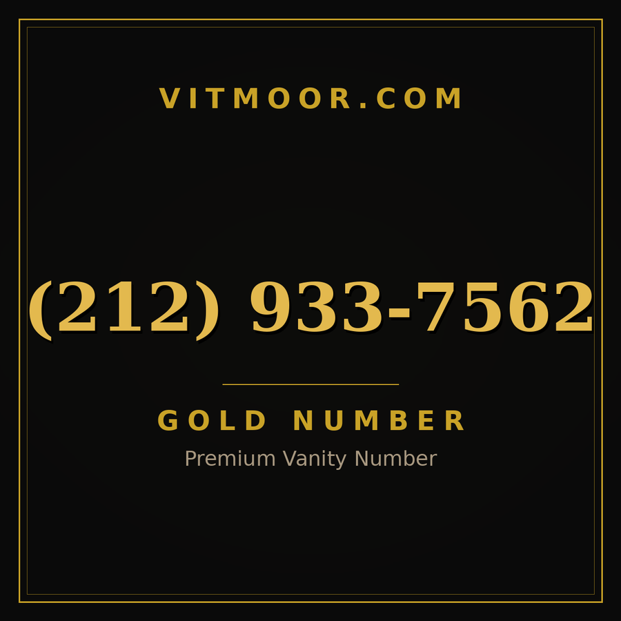 VITMOOR Gold premium number (212) 933-7562