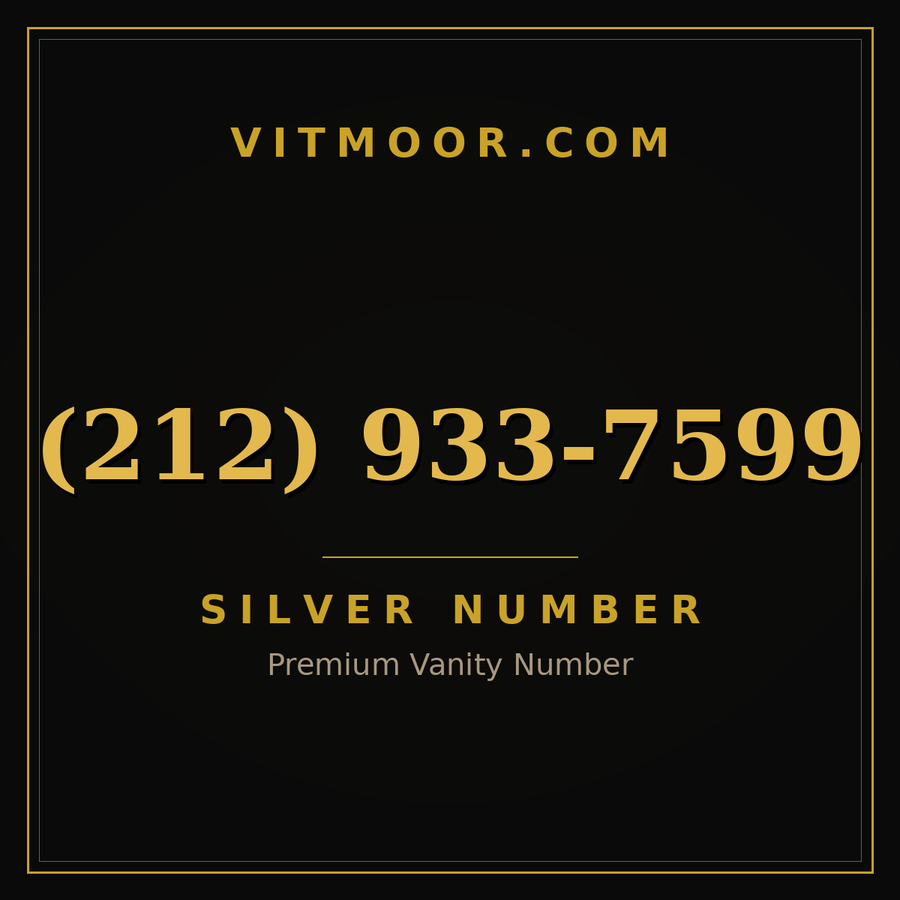 VITMOOR Silver premium number (212) 933-7599