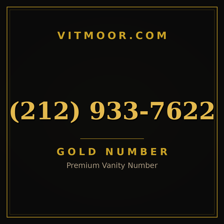 VITMOOR Gold premium number (212) 933-7622