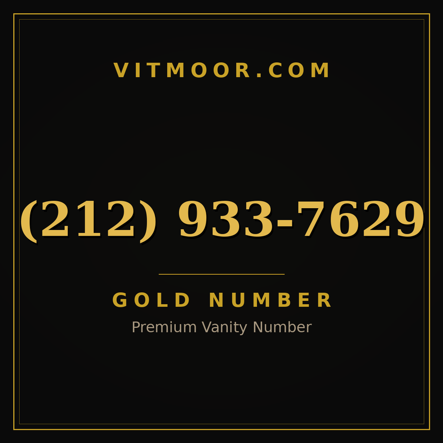 VITMOOR Gold premium number (212) 933-7629