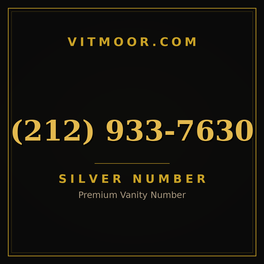 VITMOOR Silver premium number (212) 933-7630