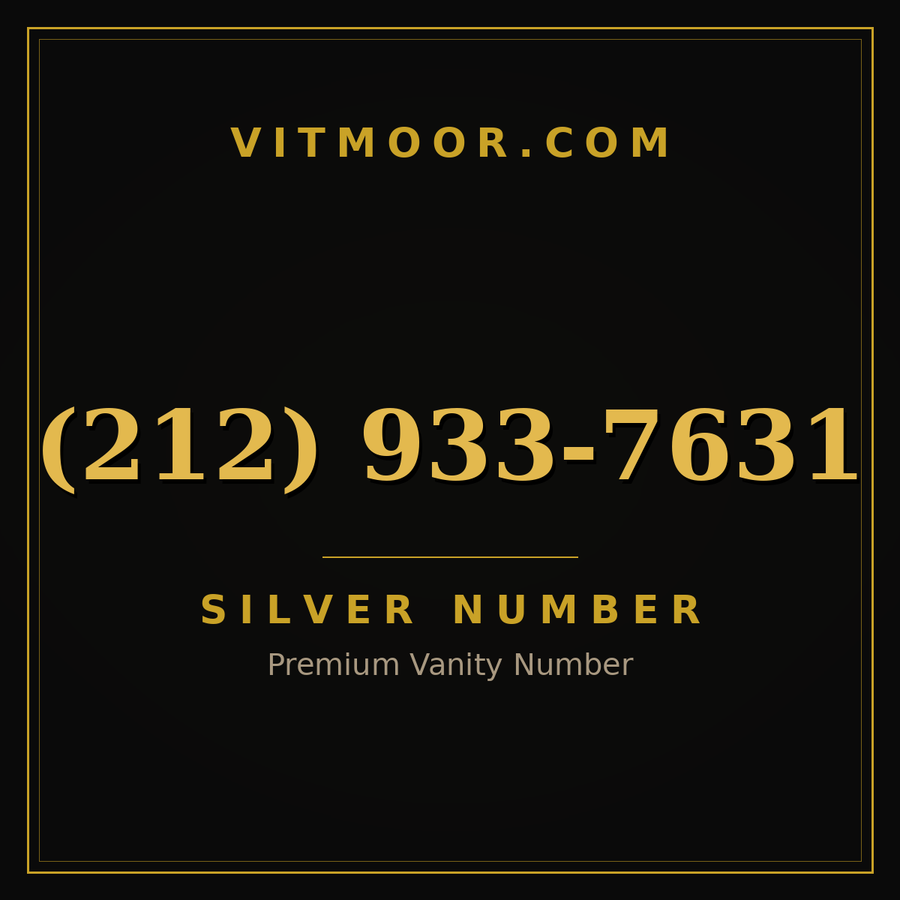 VITMOOR Silver premium number (212) 933-7631