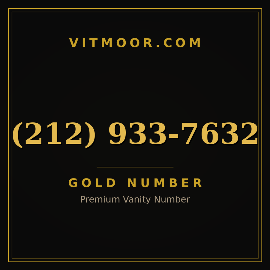 VITMOOR Gold premium number (212) 933-7632