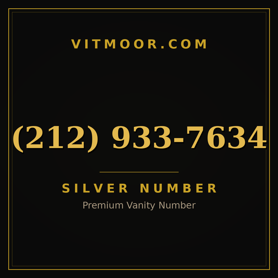 VITMOOR Silver premium number (212) 933-7634