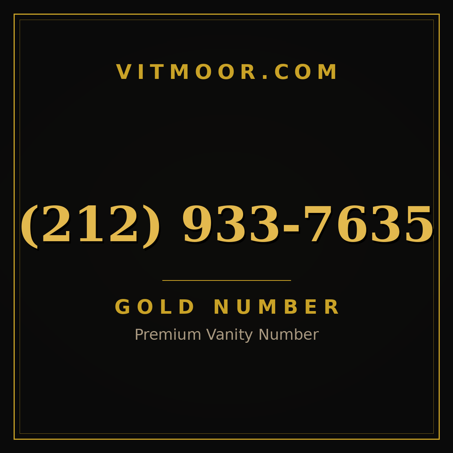 VITMOOR Gold premium number (212) 933-7635