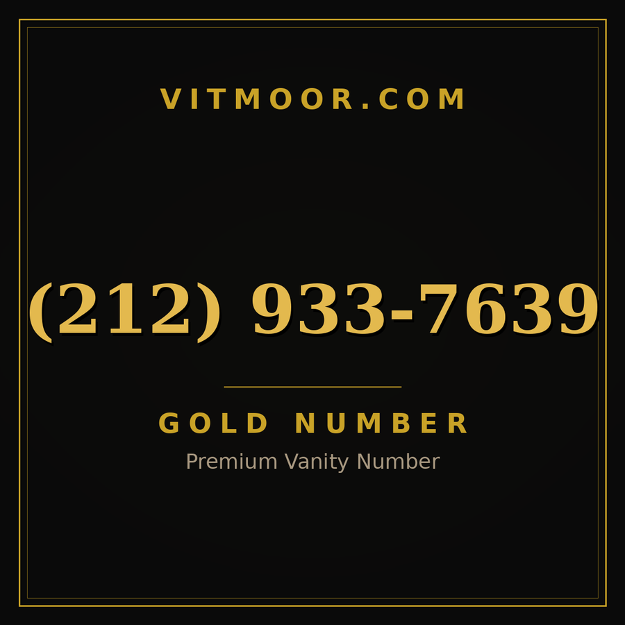VITMOOR Gold premium number (212) 933-7639