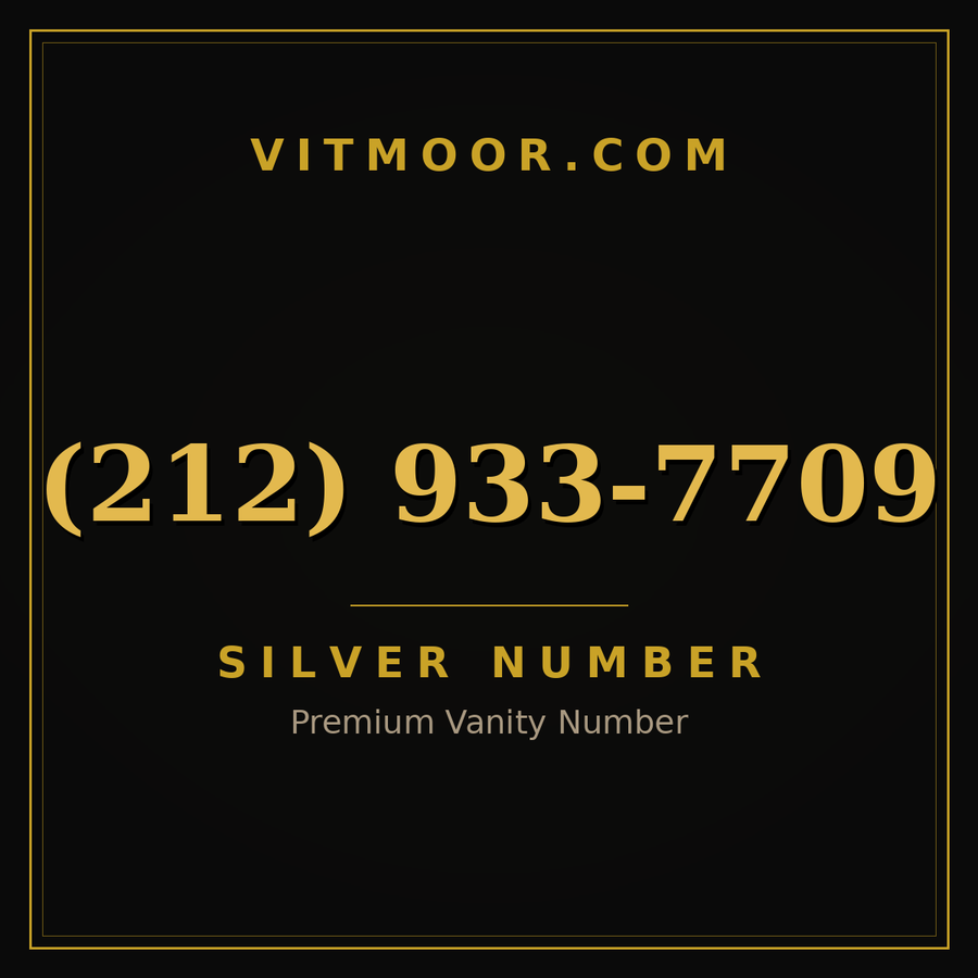 VITMOOR Silver premium number (212) 933-7709