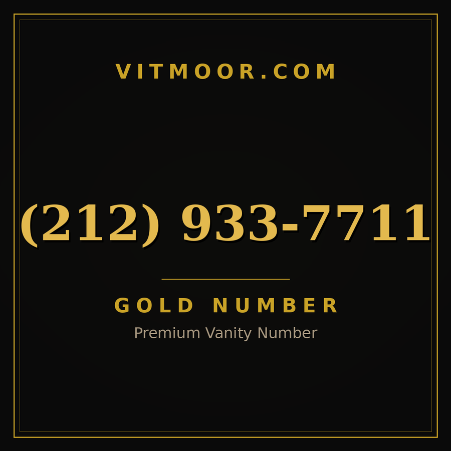 VITMOOR Gold premium number (212) 933-7711