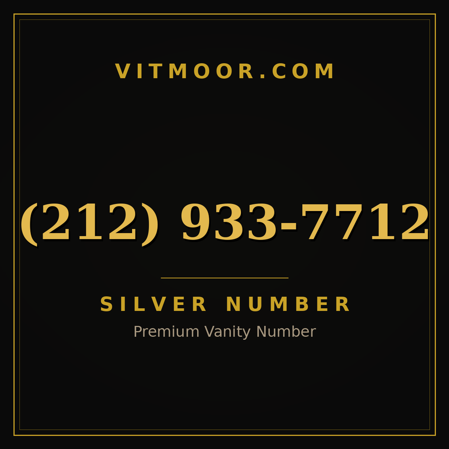 VITMOOR Silver premium number (212) 933-7712
