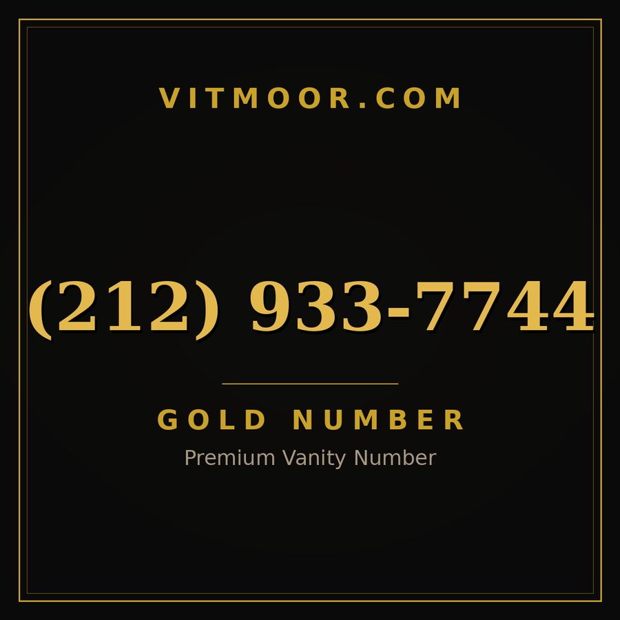 VITMOOR Gold premium number (212) 933-7744