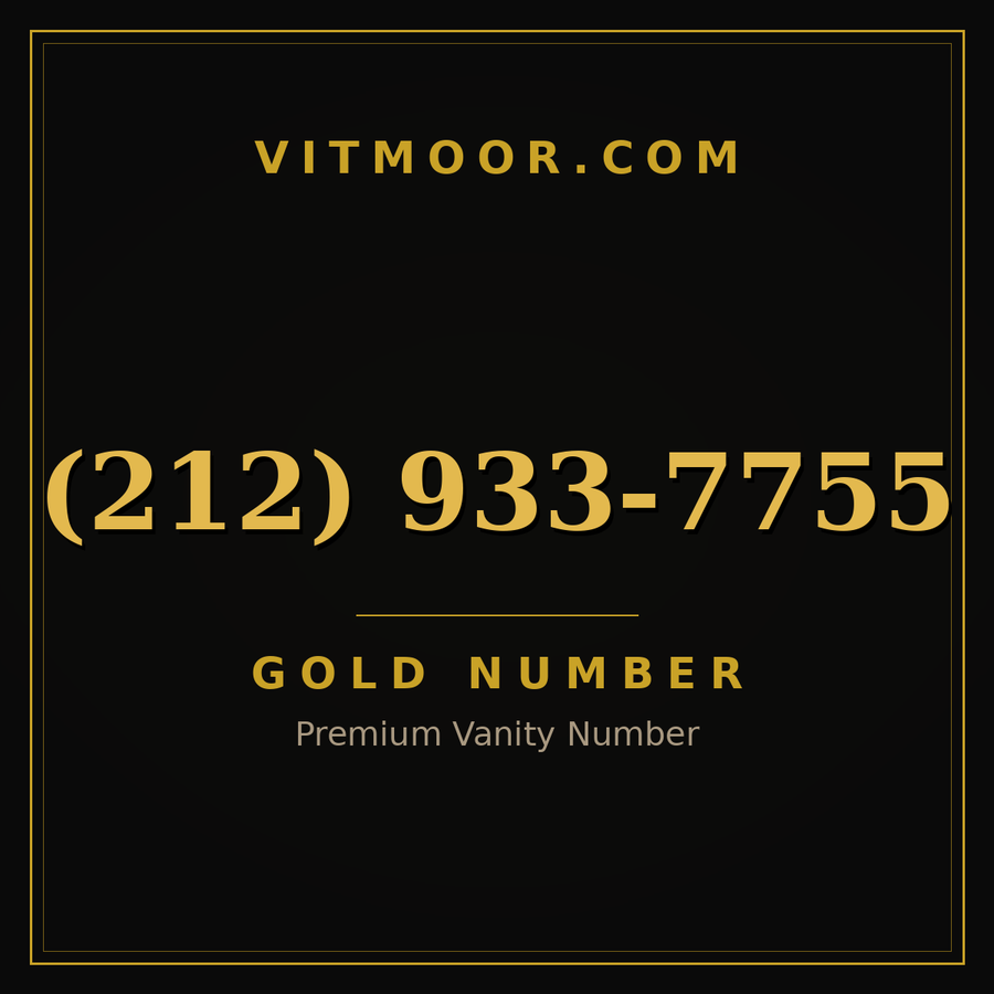 VITMOOR Gold premium number (212) 933-7755
