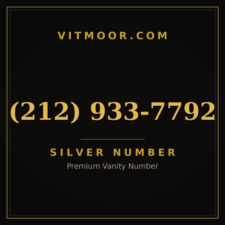 VITMOOR Silver premium number (212) 933-7792