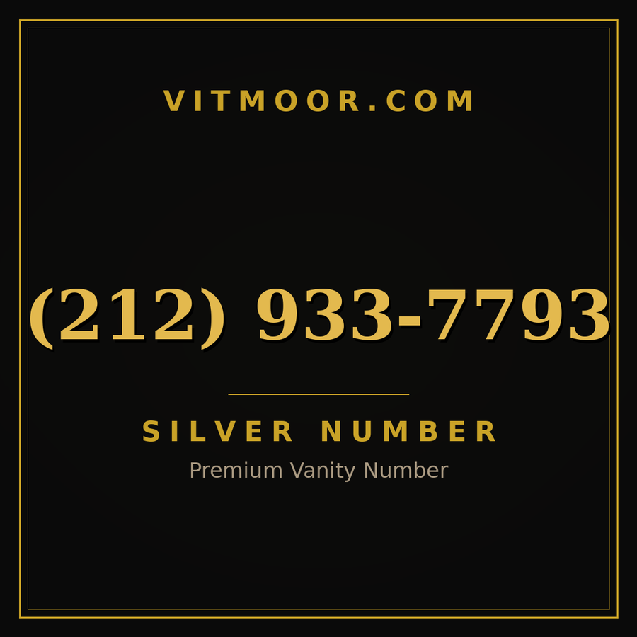 VITMOOR Silver premium number (212) 933-7793