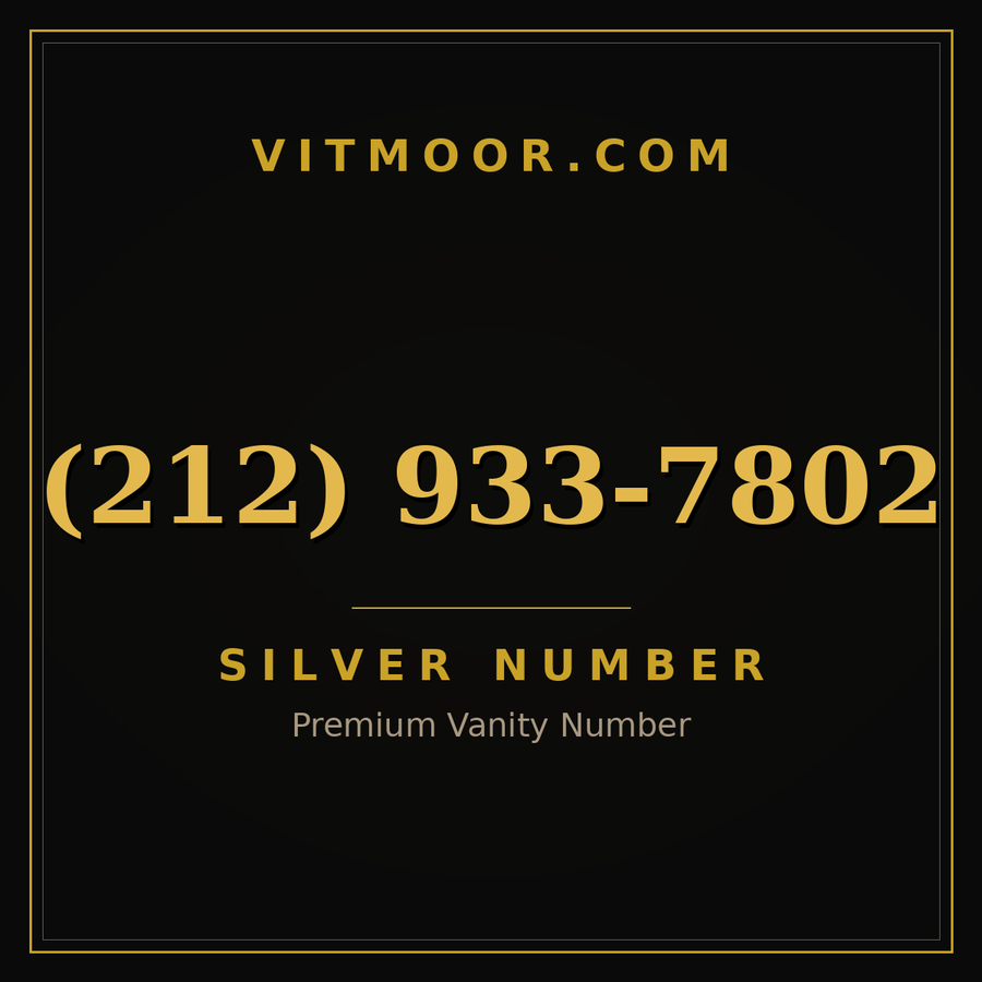 VITMOOR Silver premium number (212) 933-7802