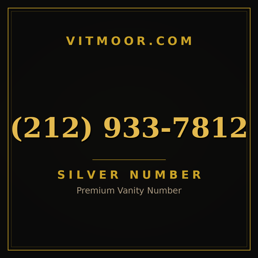 VITMOOR Silver premium number (212) 933-7812