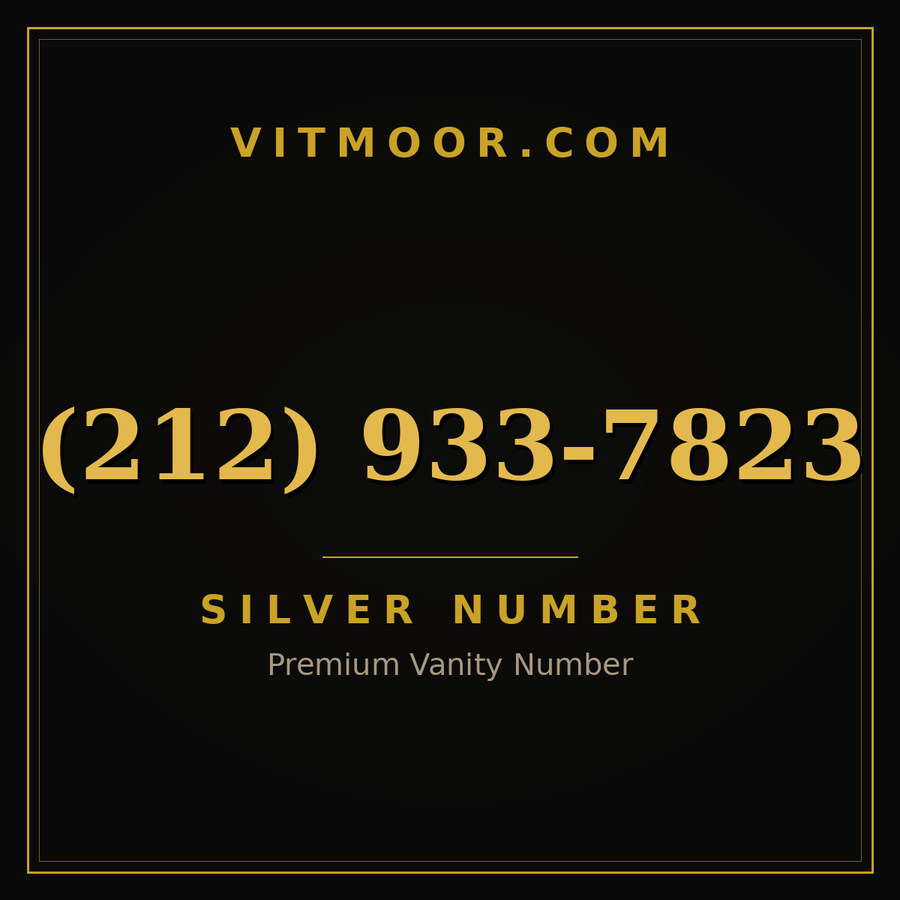 VITMOOR Silver premium number (212) 933-7823