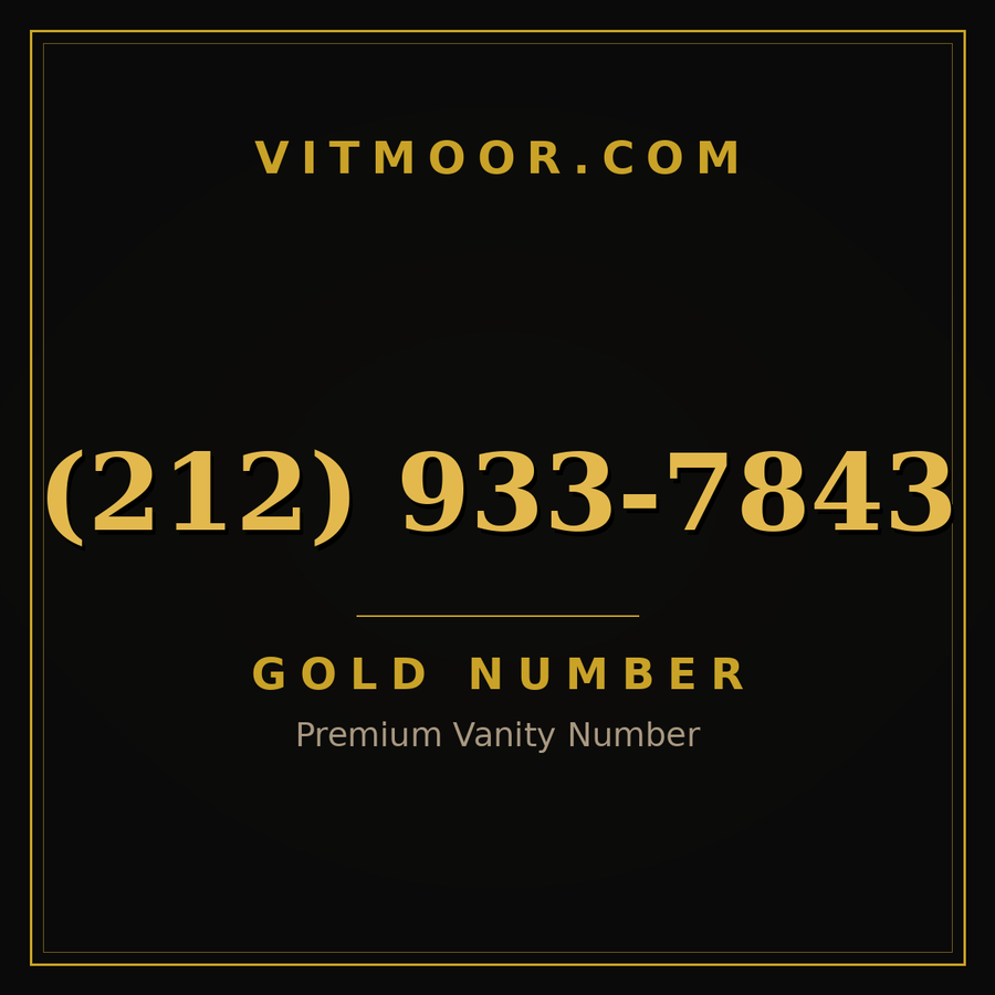 VITMOOR Gold premium number (212) 933-7843