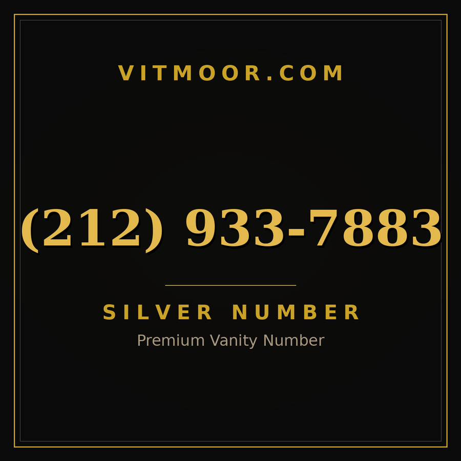 VITMOOR Silver premium number (212) 933-7883