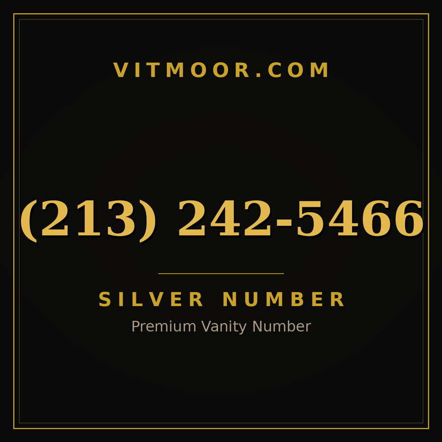 VITMOOR Silver premium number (213) 242-5466