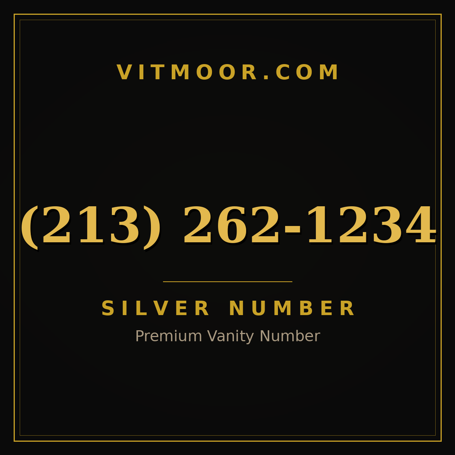 VITMOOR Silver premium number (213) 262-1234