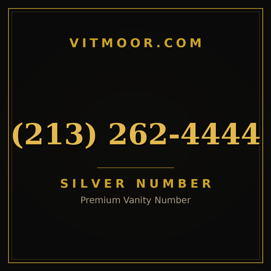 VITMOOR Silver premium number (213) 262-4444