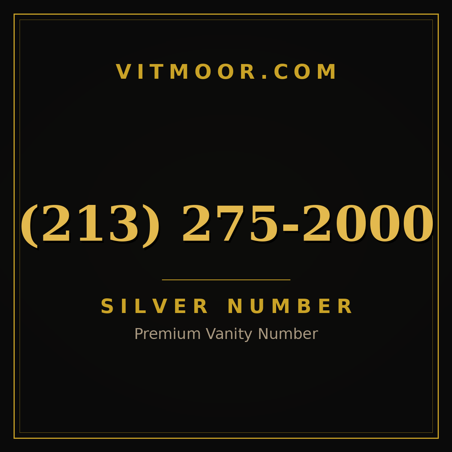 VITMOOR Silver premium number (213) 275-2000