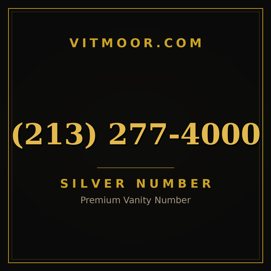 VITMOOR Silver premium number (213) 277-4000