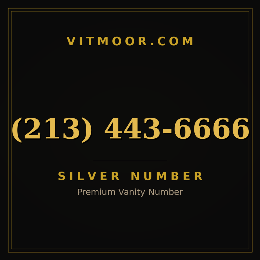 VITMOOR Silver premium number (213) 443-6666