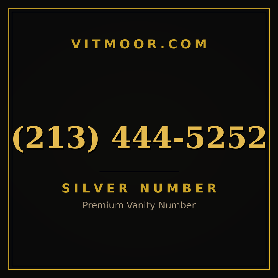 VITMOOR Silver premium number (213) 444-5252