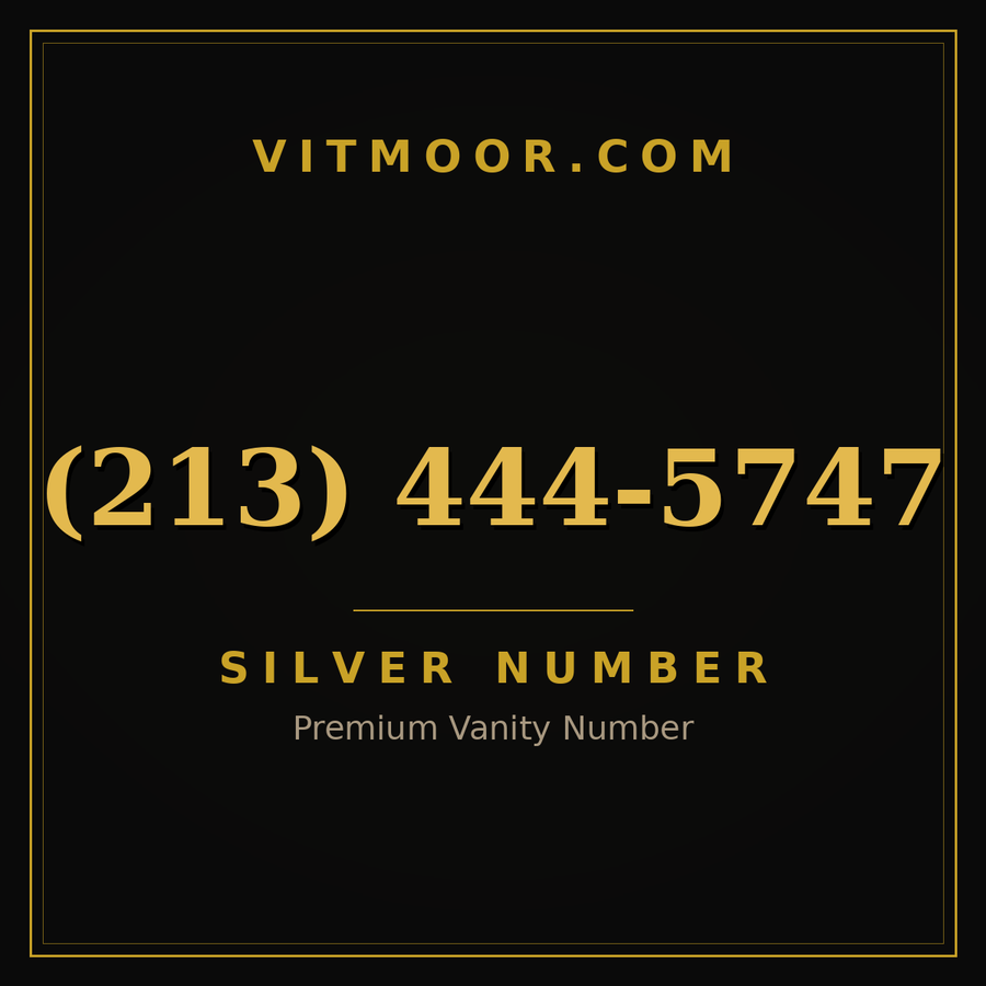 VITMOOR Silver premium number (213) 444-5747