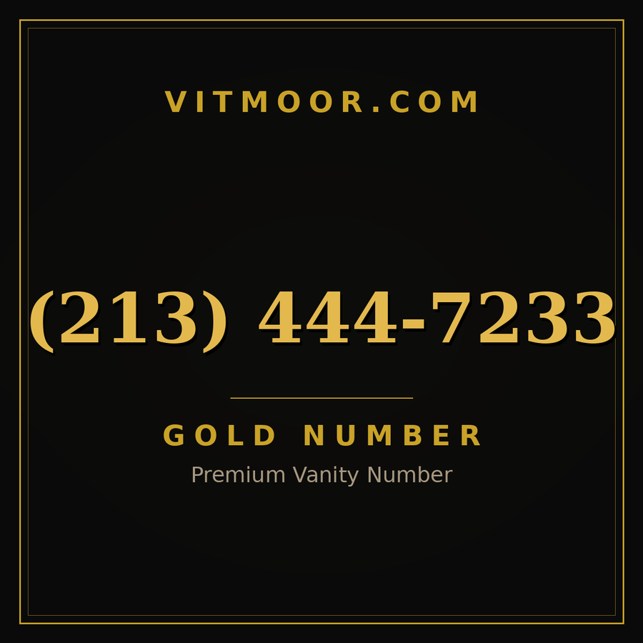 VITMOOR Gold premium number (213) 444-7233