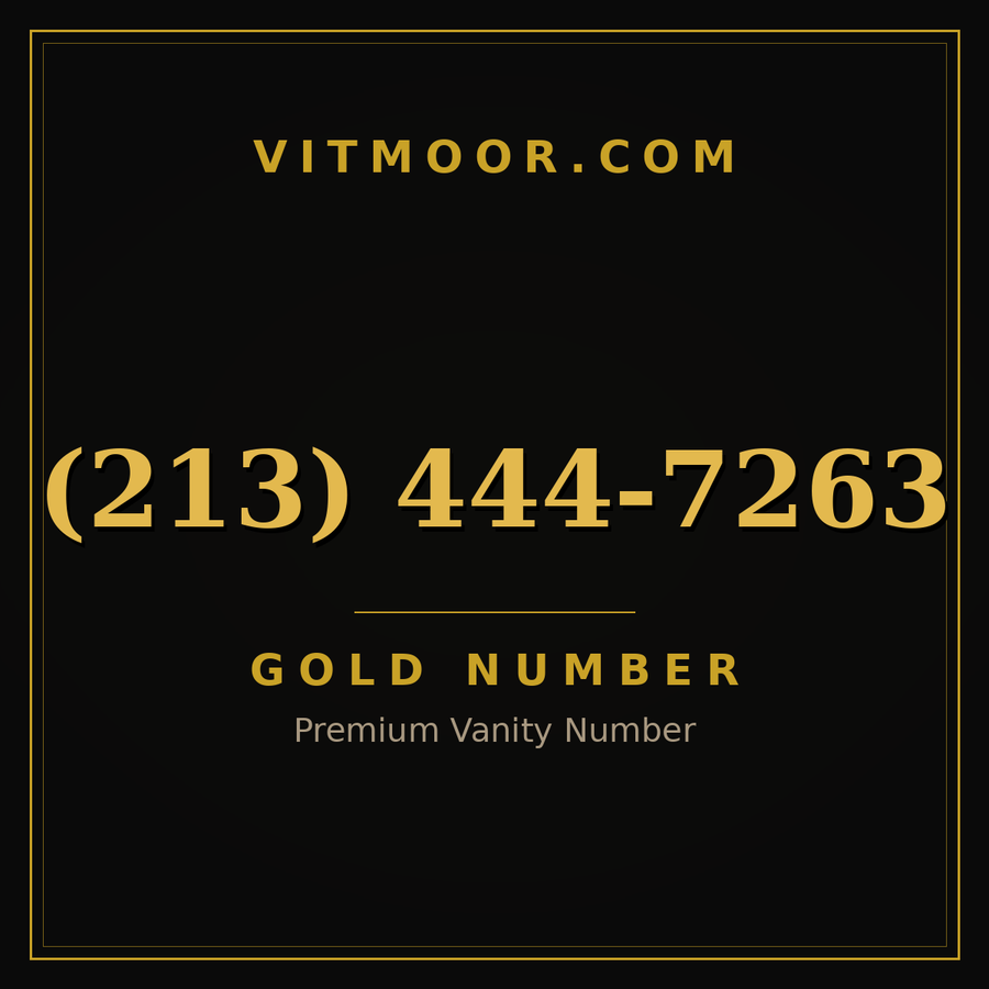 VITMOOR Gold premium number (213) 444-7263