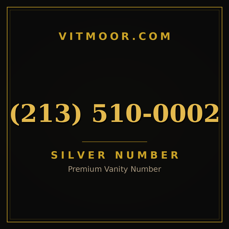VITMOOR Silver premium number (213) 510-0002