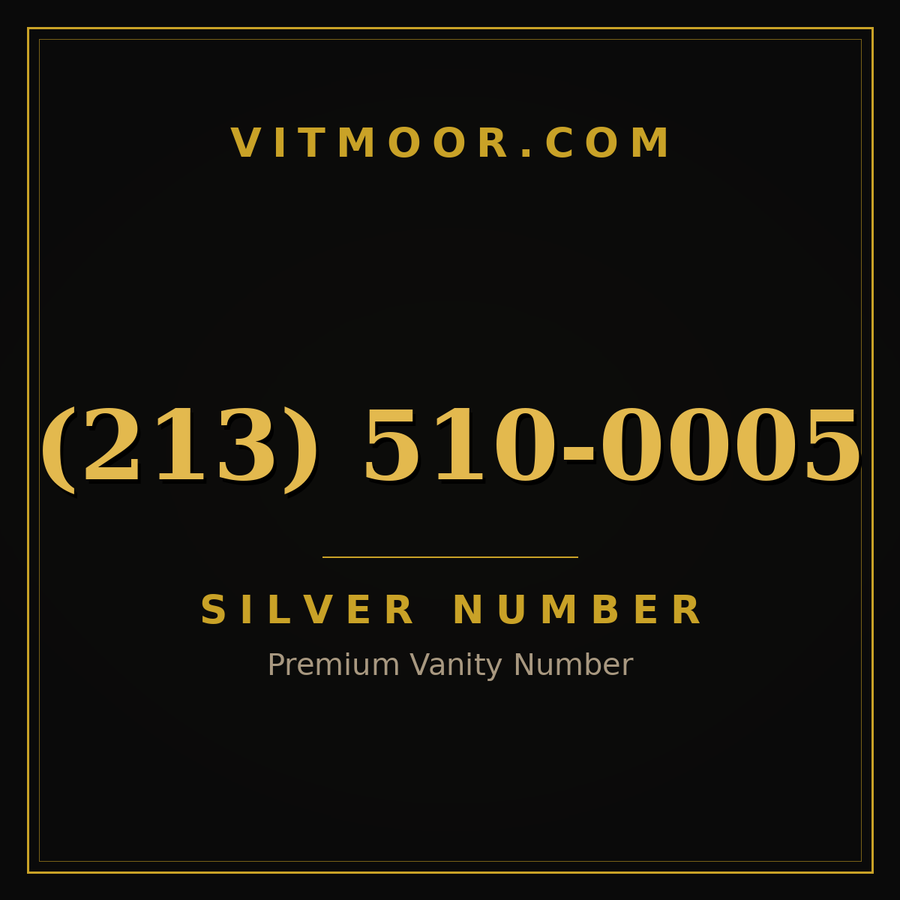 VITMOOR Silver premium number (213) 510-0005
