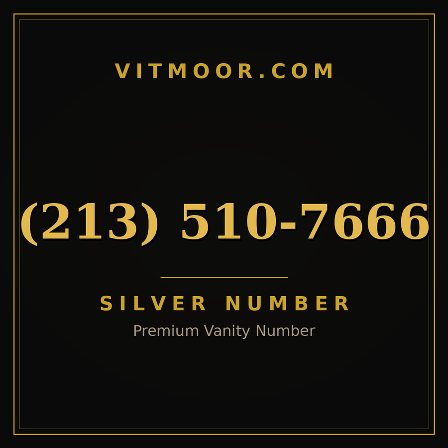 VITMOOR Silver premium number (213) 510-7666