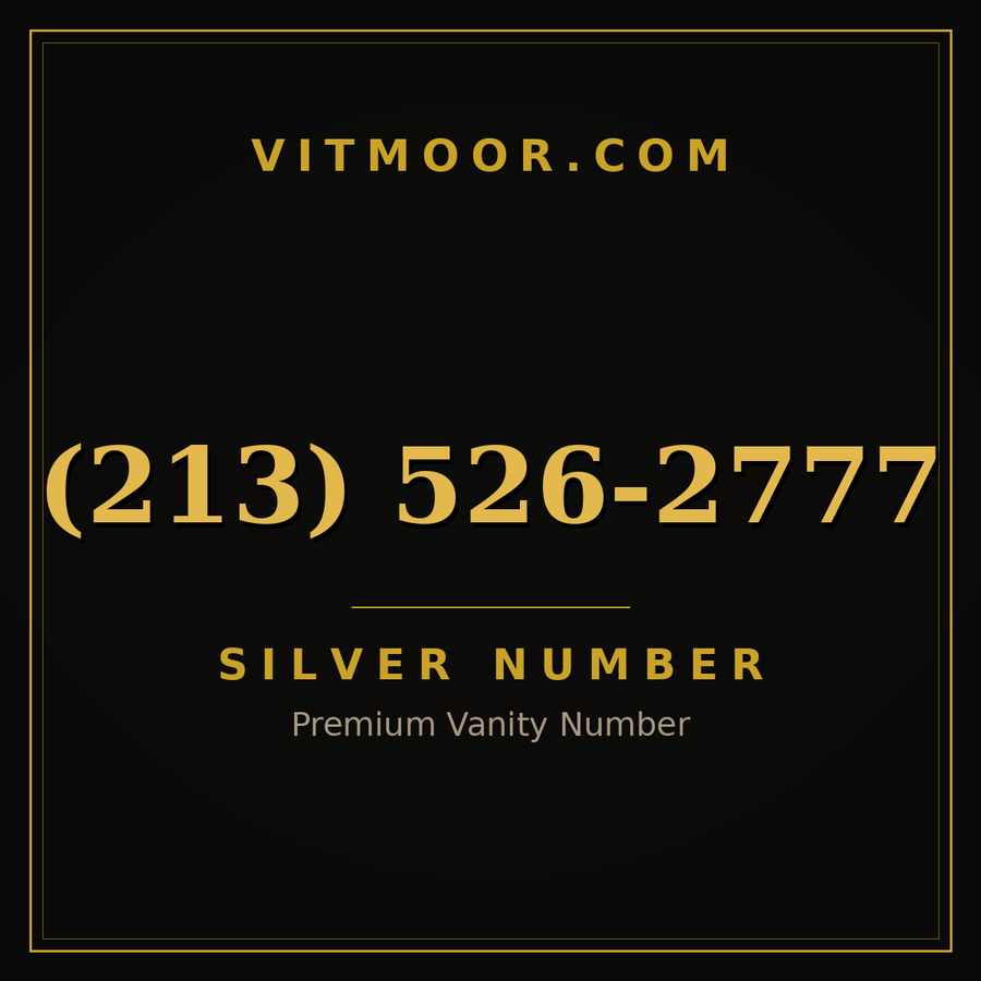 VITMOOR Silver premium number (213) 526-2777