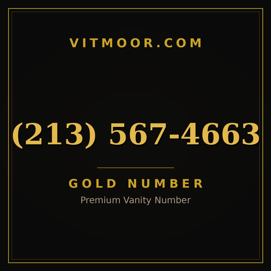 VITMOOR Gold premium number (213) 567-4663