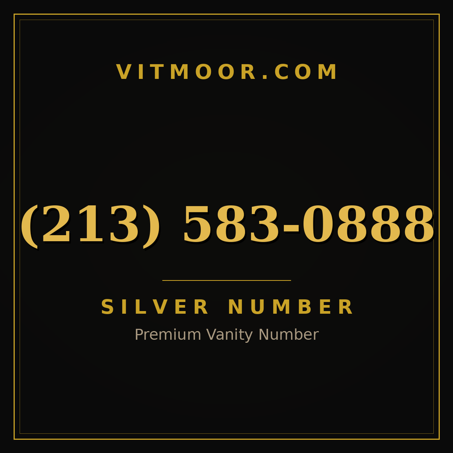 VITMOOR Silver premium number (213) 583-0888
