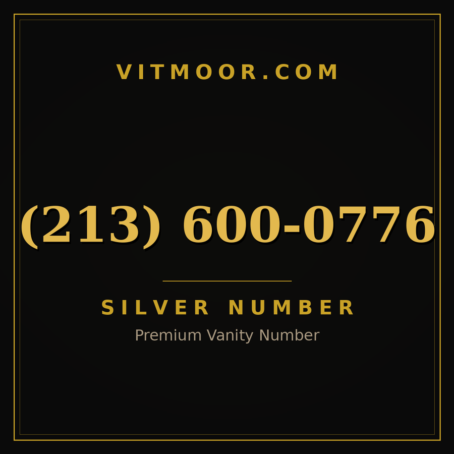 VITMOOR Silver premium number (213) 600-0776
