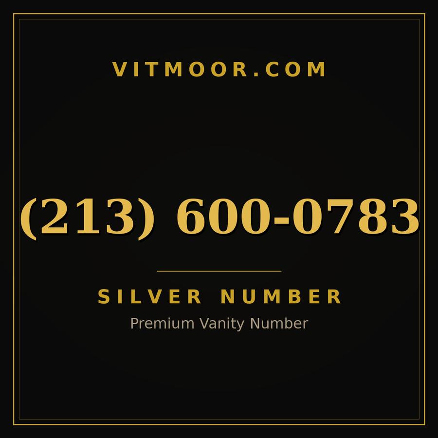 VITMOOR Silver premium number (213) 600-0783