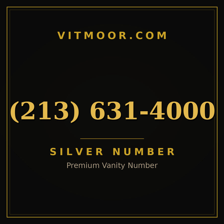 VITMOOR Silver premium number (213) 631-4000