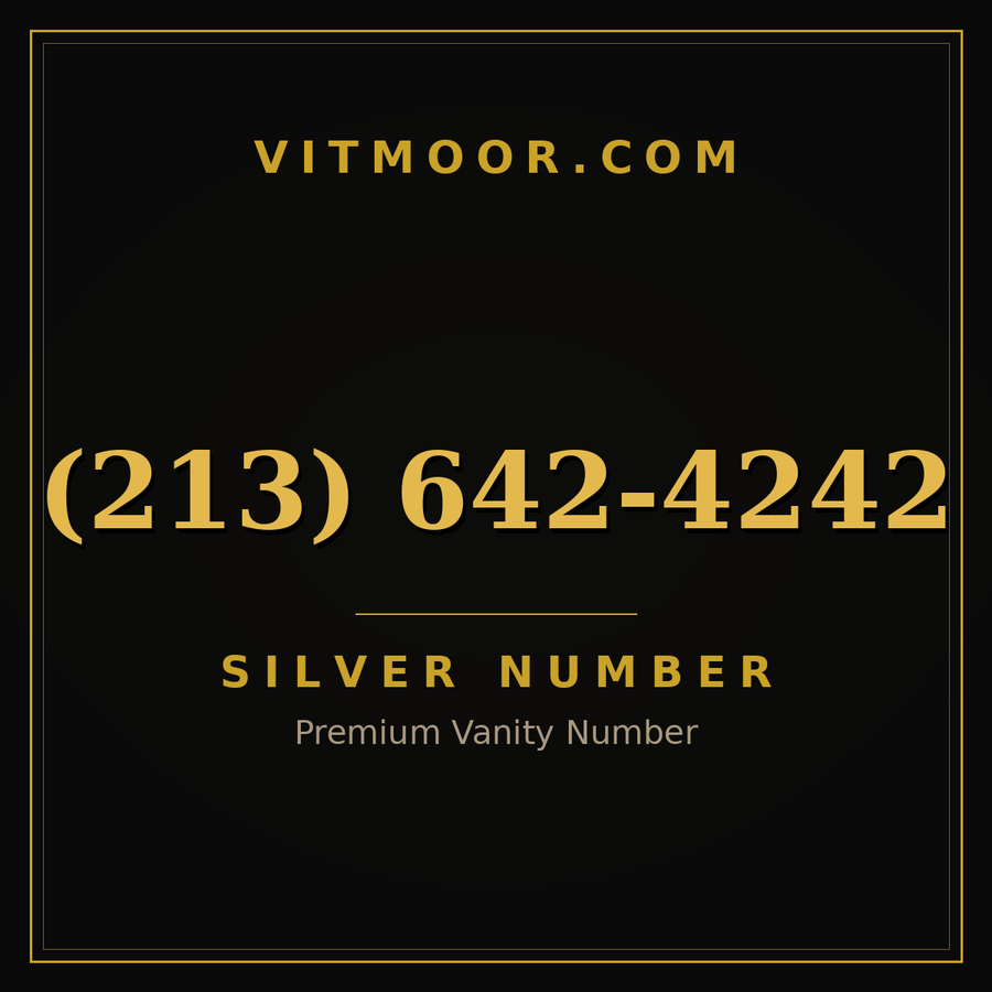 VITMOOR Silver premium number (213) 642-4242