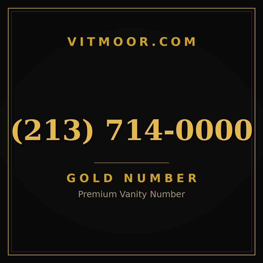 VITMOOR Gold premium number (213) 714-0000