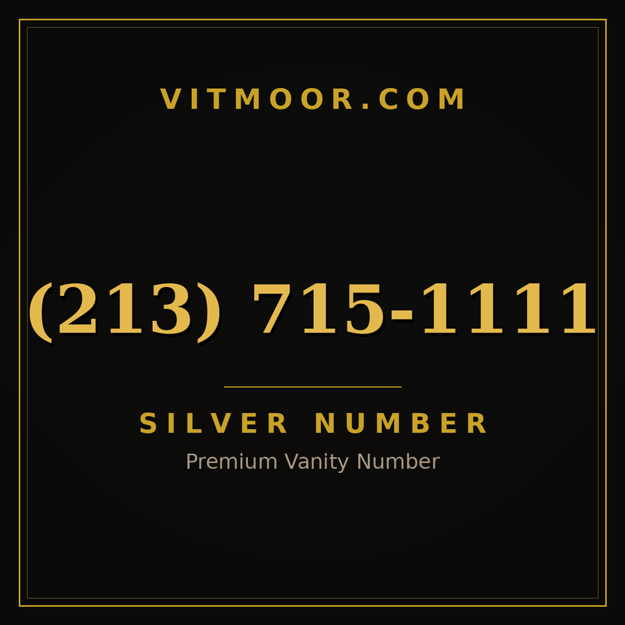 VITMOOR Silver premium number (213) 715-1111