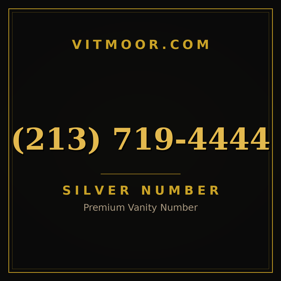 VITMOOR Silver premium number (213) 719-4444