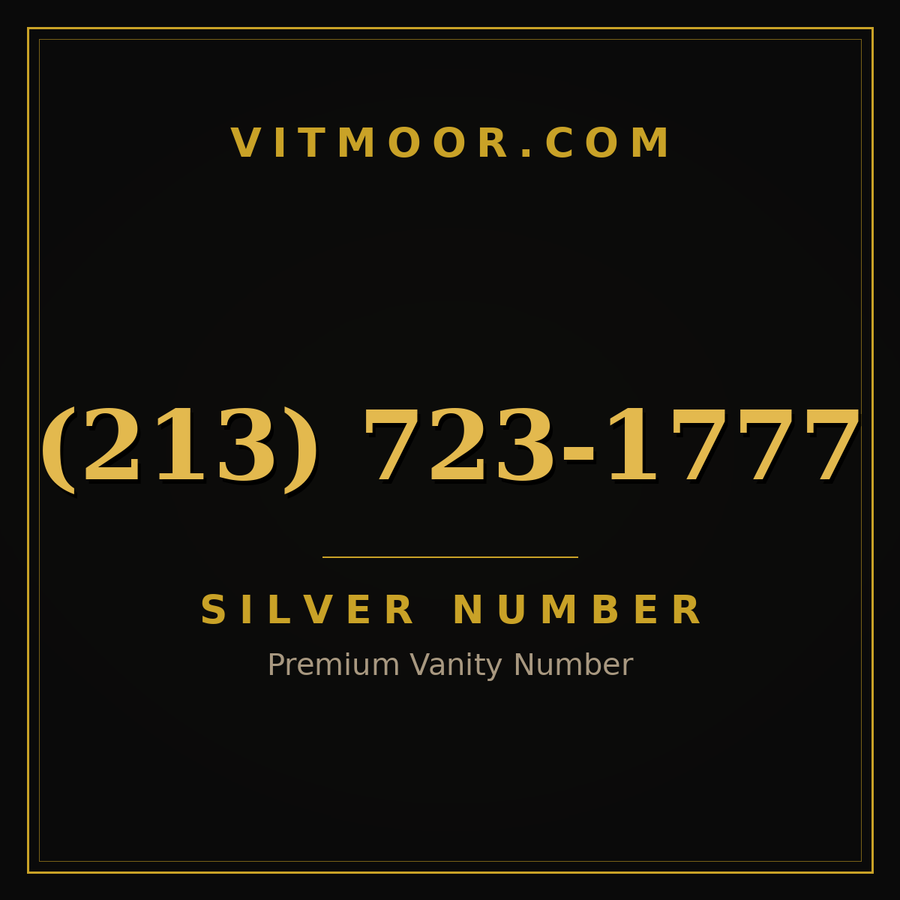 VITMOOR Silver premium number (213) 723-1777