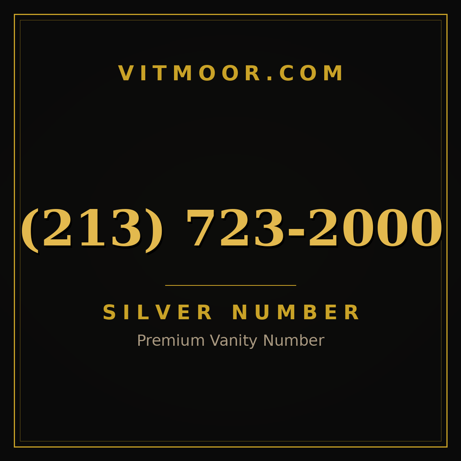 VITMOOR Silver premium number (213) 723-2000