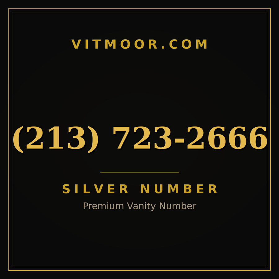 VITMOOR Silver premium number (213) 723-2666