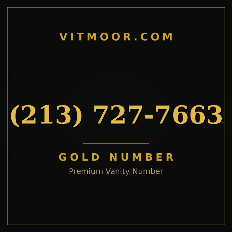 VITMOOR Gold premium number (213) 727-7663