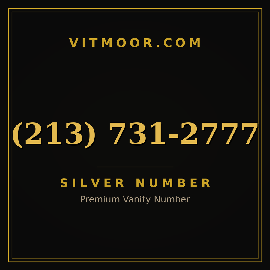 VITMOOR Silver premium number (213) 731-2777